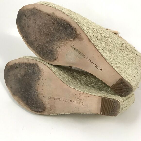 Diane Von Furstenberg Sudan‎ Espradrille Wedge Sandals Patent Shoes Size 6.5M - Picture 7 of 10